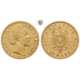 Deutsches Kaiserreich, Bayern, Ludwig II., 10 Mark 1875, D, ss, J. 196