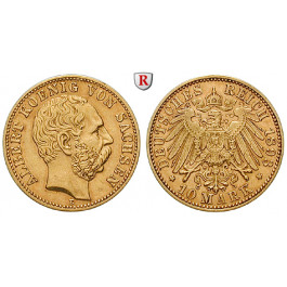 Deutsches Kaiserreich, Sachsen, Albert, 10 Mark 1893, E, ss-vz, J. 263