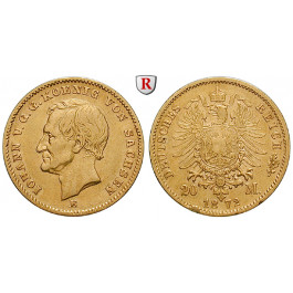 Deutsches Kaiserreich, Sachsen, Johann, 20 Mark 1872, E, ss, J. 258