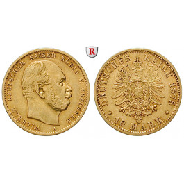Deutsches Kaiserreich, Preussen, Wilhelm I., 10 Mark 1875, A, ss+, J. 245