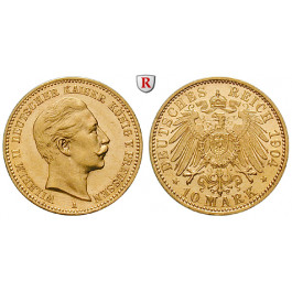 Deutsches Kaiserreich, Preussen, Wilhelm II., 10 Mark 1904, A, f.vz/vz-st, J. 251