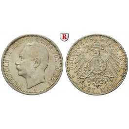 Deutsches Kaiserreich, Baden, Friedrich II., 2 Mark 1913, G, ss+, J. 38