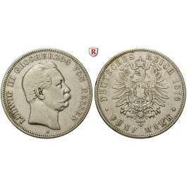 Deutsches Kaiserreich, Hessen, Ludwig III., 5 Mark 1876, H, ss, J. 67