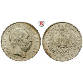 Deutsches Kaiserreich, Sachsen, Albert, 2 Mark 1902, auf den Tod, E, f.vz, J. 127