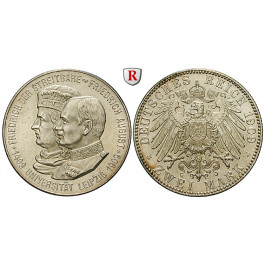 Deutsches Kaiserreich, Sachsen, Friedrich August III., 2 Mark 1909, Universität Leipzig, vz-st/st, J. 138