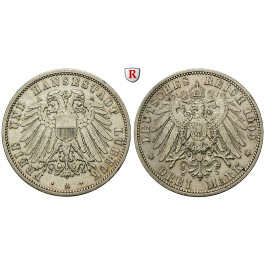 Deutsches Kaiserreich, Lübeck, 3 Mark 1909, A, ss-vz, J. 82
