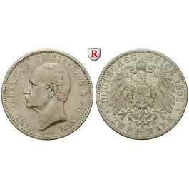 Deutsches Kaiserreich, Sachsen-Weimar-Eisenach, Carl Alexander, 2 Mark 1892, Zum 80. Geburtstag, A, ss, J. 156