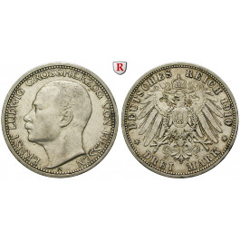 Deutsches Kaiserreich, Hessen, Ernst Ludwig, 3 Mark 1910, A, ss+, J. 76