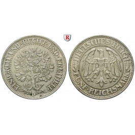 Weimarer Republik, 5 Reichsmark 1927, Eichbaum, D, ss-vz, J. 331