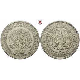 Weimarer Republik, 5 Reichsmark 1927, Eichbaum, G, ss+, J. 331