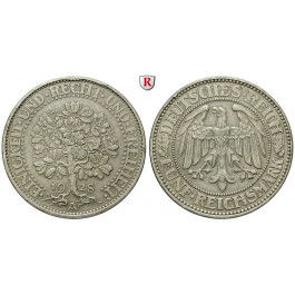 Weimarer Republik, 5 Reichsmark 1928, Eichbaum, A, ss+, J. 331