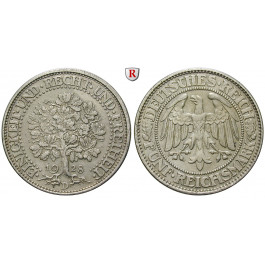 Weimarer Republik, 5 Reichsmark 1928, Eichbaum, D, ss-vz, J. 331