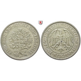 Weimarer Republik, 5 Reichsmark 1928, Eichbaum, J, f.vz, J. 331