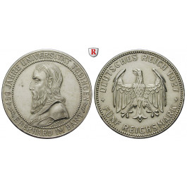Weimarer Republik, 5 Reichsmark 1927, Uni Tübingen, F, ss-vz, J. 329