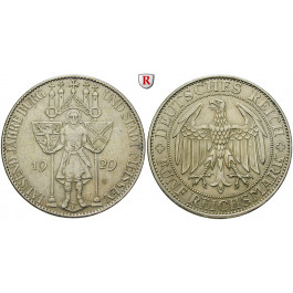 Weimarer Republik, 5 Reichsmark 1929, Meißen, E, ss+, J. 339