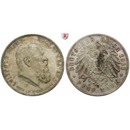 Deutsches Kaiserreich, Bayern, Luitpold, Prinzregent, 5 Mark 1911, 90. Geburtstag, D, vz/vz-st, J. 50
