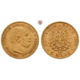 Deutsches Kaiserreich, Preussen, Wilhelm I., 5 Mark 1877, C, ss-vz, J. 244