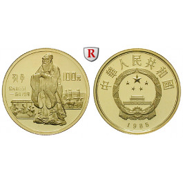China, Volksrepublik, 100 Yuan 1985, 10,37 g fein, PP