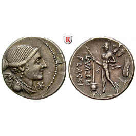 Römische Republik, L. Valerius Flaccus, Denar 108/107 v.Chr., ss-vz
