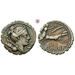 Römische Republik, Ti. Claudius Nero, Denar, serratus 79 v.Chr., ss+