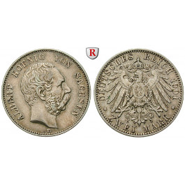 Deutsches Kaiserreich, Sachsen, Albert, 2 Mark 1901, E, ss+, J. 124