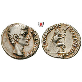 Römische Kaiserzeit, Augustus, Denar 12 v.Chr., ss