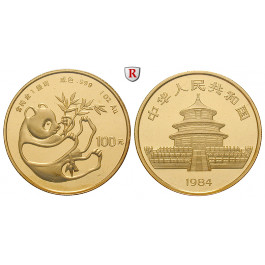 China, Volksrepublik, 100 Yuan 1984, 31,08 g fein, st