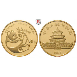 China, Volksrepublik, 50 Yuan 1984, 15,53 g fein, st