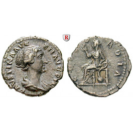 Römische Kaiserzeit, Faustina II., Frau des Marcus Aurelius, Denar 145-161, ss+