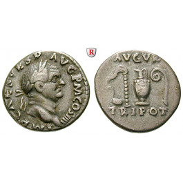 Römische Kaiserzeit, Vespasianus, Denar Juli - Dez. 71, ss+