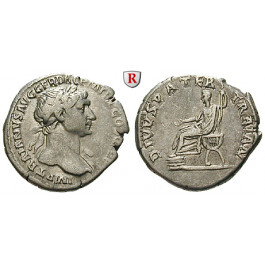 Römische Kaiserzeit, Traianus, Denar 112-113, ss+