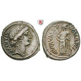 Römische Republik, Man. Acilius Glabrio, Denar 49 v.Chr., ss-vz