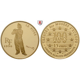 Frankreich, V. Republik, 100 Francs-15 Euro 1996, 15,64 g fein, PP
