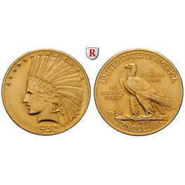 USA, 10 Dollars 1932, 15,05 g fein, f.vz/vz