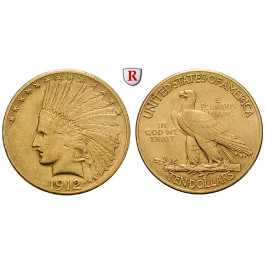 USA, 10 Dollars 1912, 15,05 g fein, ss/ss-vz