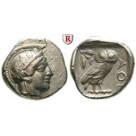 Attika, Athen, Tetradrachme 2. Hälfte 5.Jh. v.Chr., vz/vz-st