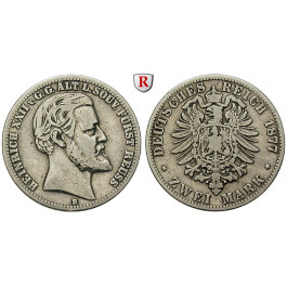 Deutsches Kaiserreich, Reuss-Greiz, Heinrich XXII., 2 Mark 1877, B, f.ss, J. 116