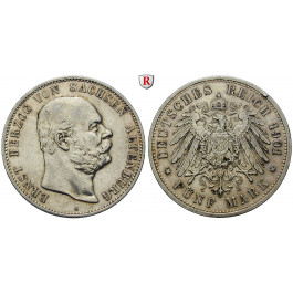 Deutsches Kaiserreich, Sachsen-Altenburg, Ernst, 5 Mark 1901, A, ss+, J. 143
