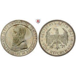 Weimarer Republik, 5 Reichsmark 1927, Uni Tübingen, F, PP, J. 329