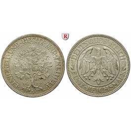 Weimarer Republik, 5 Reichsmark 1927, Eichbaum, A, vz+, J. 331