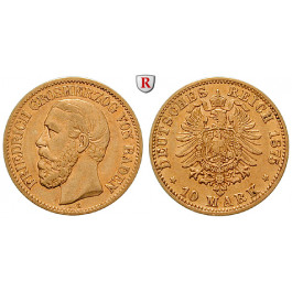 Deutsches Kaiserreich, Baden, Friedrich I., 10 Mark 1875, G, ss+, J. 186