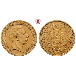 Deutsches Kaiserreich, Preussen, Wilhelm II., 10 Mark 1905, A, ss+, J. 251
