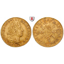 Frankreich, Louis XIV., Louis d´or aux quatre L 1693-1699, ss+