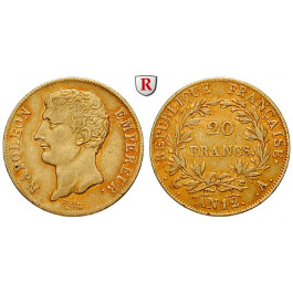 Frankreich, Napoleon I. (Kaiser), 20 Francs 1803-1804 (AN 12), 5,81 g fein, ss