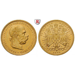 Österreich, Kaiserreich, Franz Joseph I., 20 Kronen 1894, 6,09 g fein, vz/vz-st