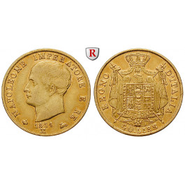 Italien, Königreich, Napoleon I., 40 Lire 1814, 11,61 g fein, ss+/vz