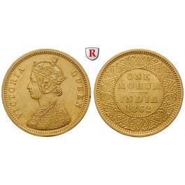 Indien, Britisch-Indien, Victoria, Mohur 1862, f.vz/vz