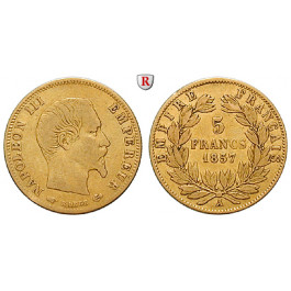 Frankreich, Napoleon III., 5 Francs 1857, ss