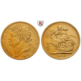 Grossbritannien, George IV., Sovereign 1821, ss+