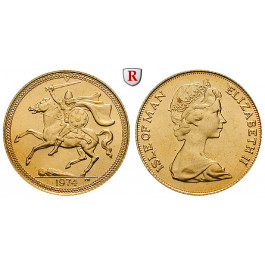 Insel Man, Elizabeth II., Sovereign 1974, 7,3 g fein, st